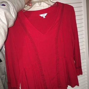 Red baby doll Blouse